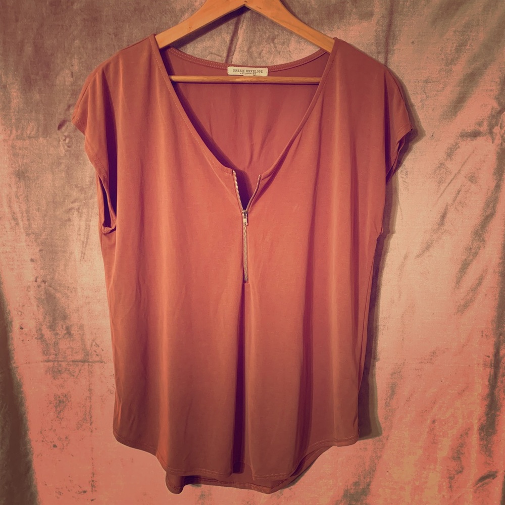 Green Envelope Rose Top